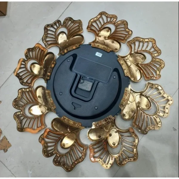 "Luxury Rose Gold Wall Clock with Unique Petal Design | Quiet Operation - Image 4