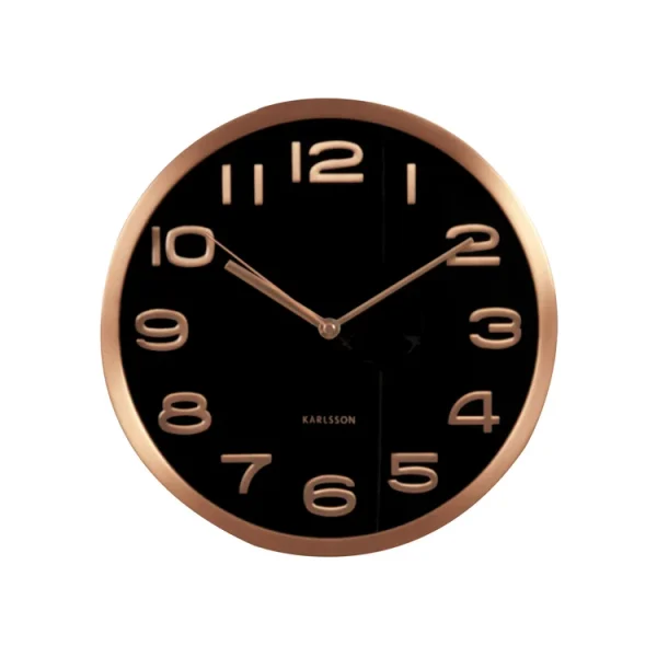 Silent Copper Frame Wall Clock for Home & Office | Modern Black & Copper Analog Clock - Image 7