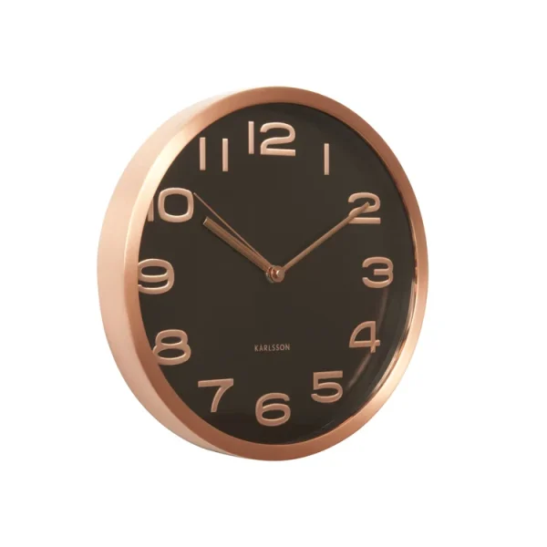 Silent Copper Frame Wall Clock for Home & Office | Modern Black & Copper Analog Clock - Image 8