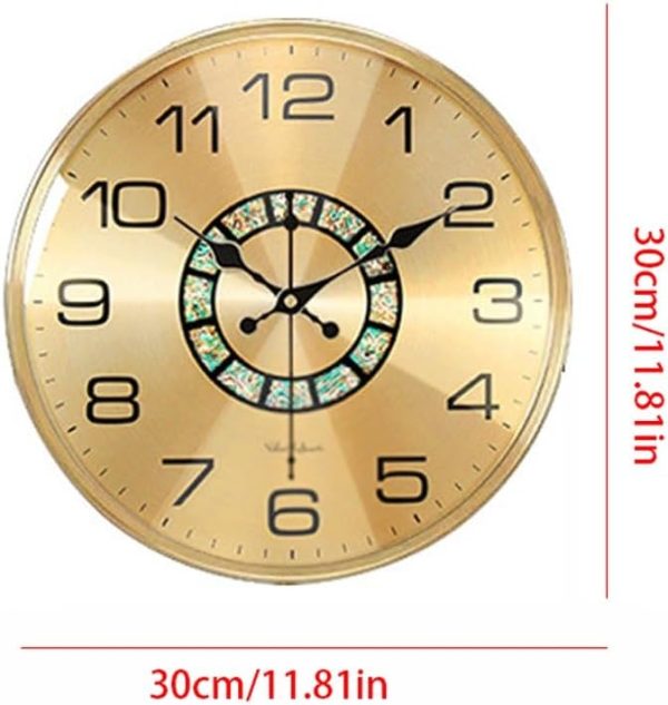 Luxury Brass Wall Clock with Abalone Shell Inlay – Elegant Decorative Wall Timepiece - Image 8