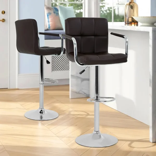 Modern Faux Leather Bar Stools - Image 21