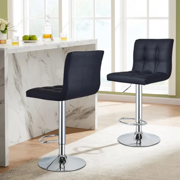 Modern Faux Leather Bar Stools - Image 11