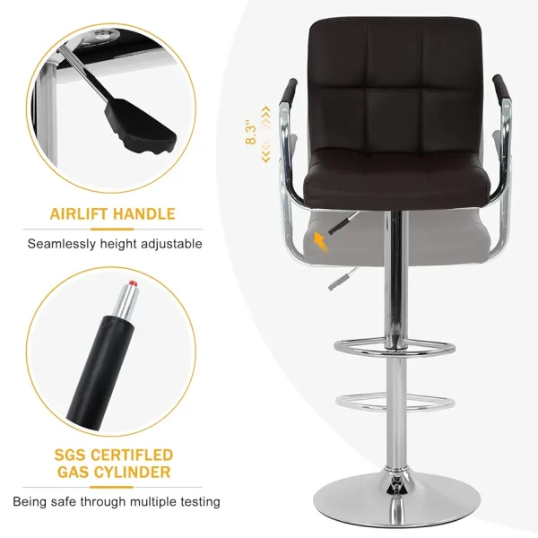 Modern Faux Leather Bar Stools - Image 15