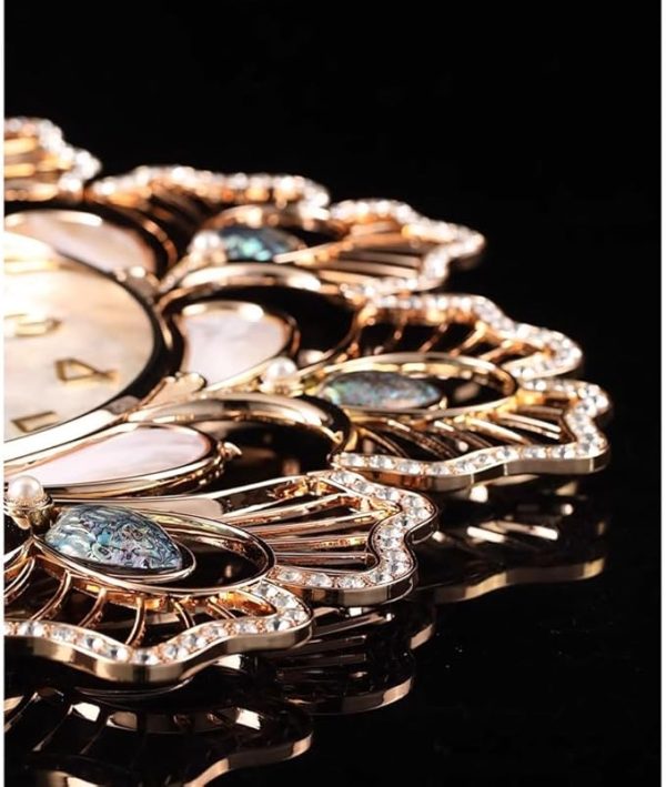 "Luxury Rose Gold Wall Clock with Unique Petal Design | Quiet Operation - Image 6