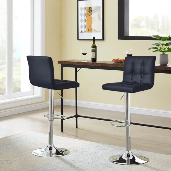 Modern Faux Leather Bar Stools - Image 12