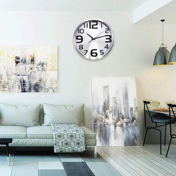Silver & Gold Minimalist Wall Clock for Home & Office Decor - Image 6