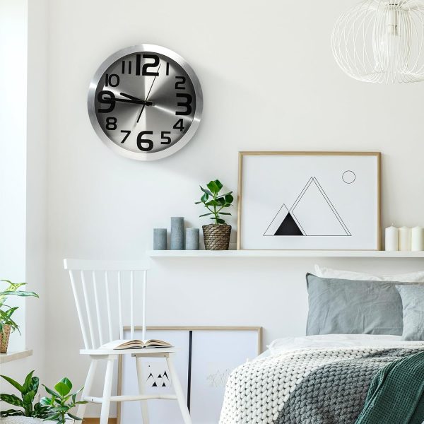 Silver & Gold Minimalist Wall Clock for Home & Office Decor - Image 11