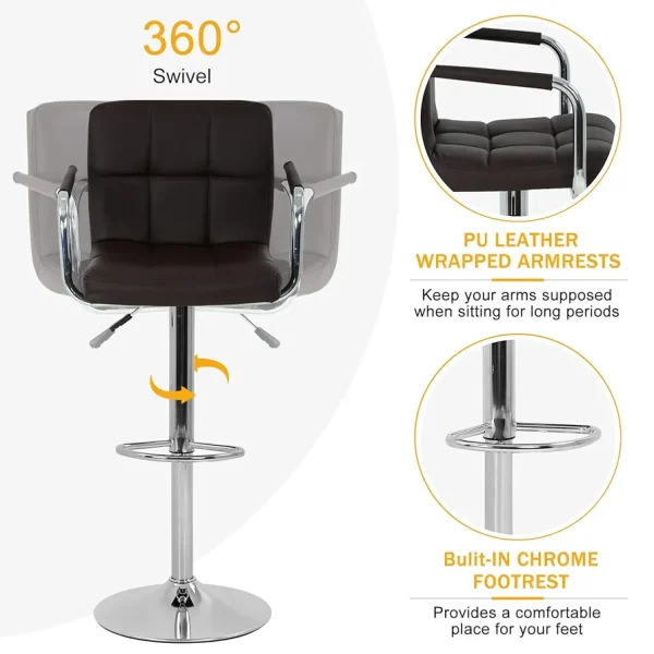 Modern Faux Leather Bar Stools - Image 16