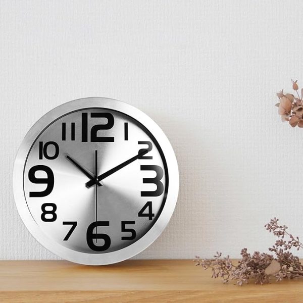 Silver & Gold Minimalist Wall Clock for Home & Office Decor - Image 9