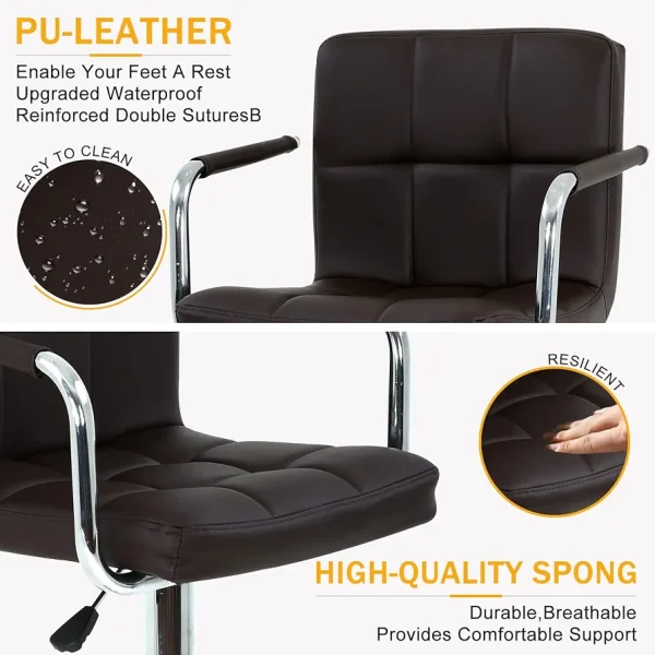 Modern Faux Leather Bar Stools - Image 18