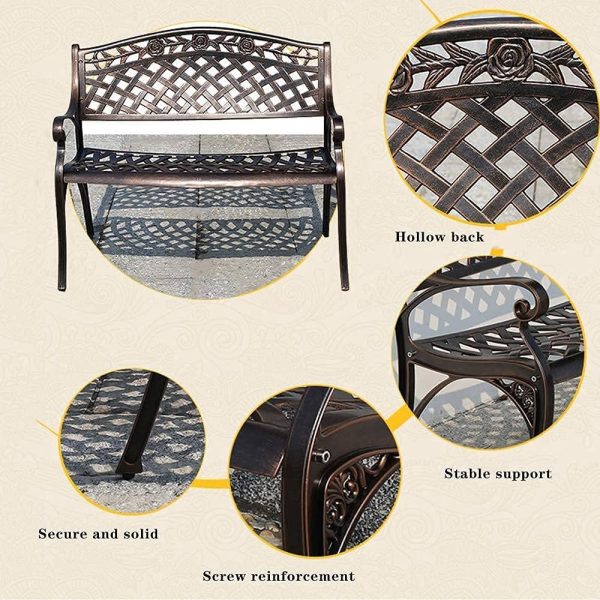 Antique Garden Park Bench Porch Chair - Image 9