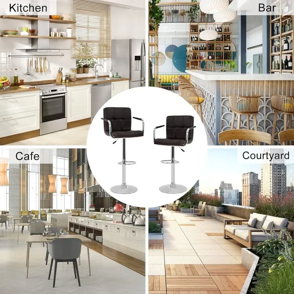 Modern Faux Leather Bar Stools - Image 13