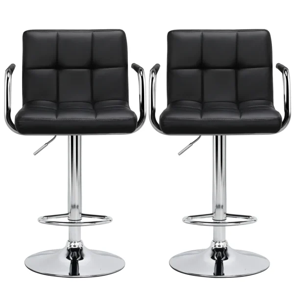 Modern Faux Leather Bar Stools - Image 5