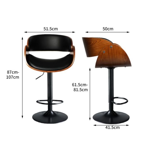 Wooden Swivel Barstools - Image 4