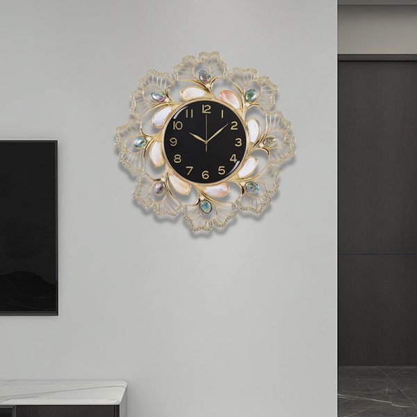 "Luxury Rose Gold Wall Clock with Unique Petal Design | Quiet Operation - Image 8