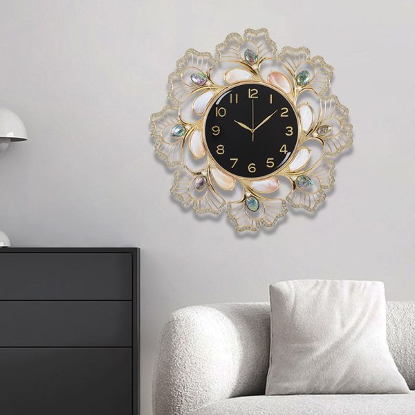 "Luxury Rose Gold Wall Clock with Unique Petal Design | Quiet Operation - Image 9