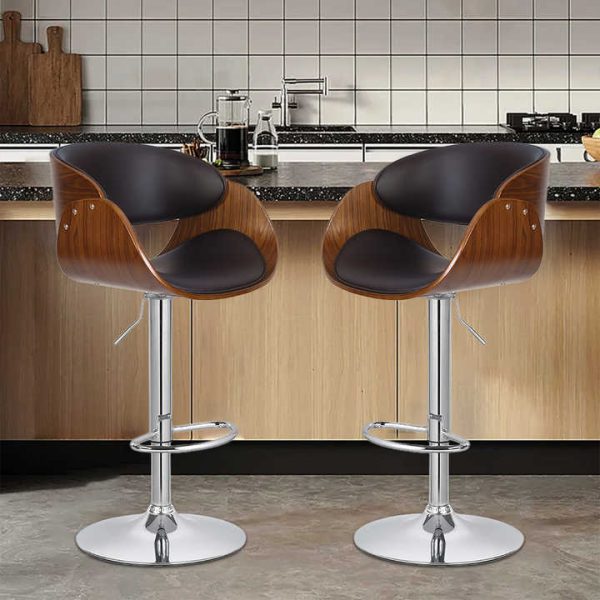 Wooden Swivel Barstools - Image 10