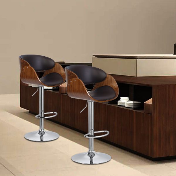 Wooden Swivel Barstools - Image 9