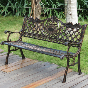 Cast Aluminum Outdoor Garden Bench with Antique Bronze Finish