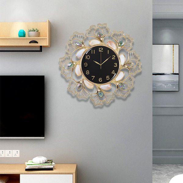 "Luxury Rose Gold Wall Clock with Unique Petal Design | Quiet Operation - Image 12