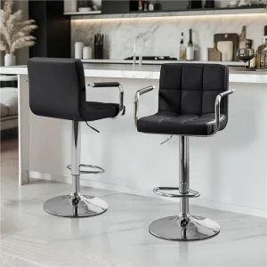 Modern Faux Leather Bar Stools