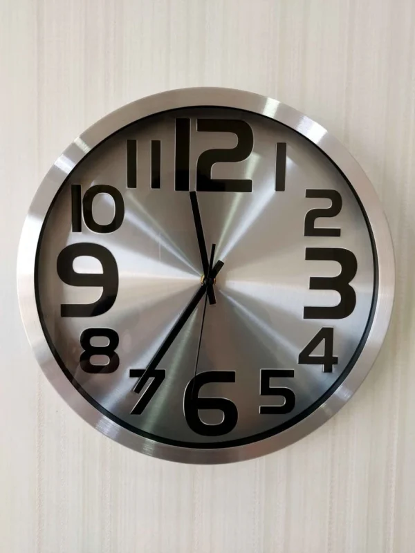 Silver & Gold Minimalist Wall Clock for Home & Office Decor - Image 12