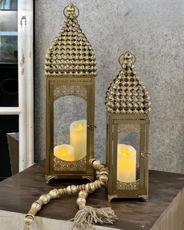 Moroccan-Style Golden Lantern – Vintage Islamic Home Decor - Image 4