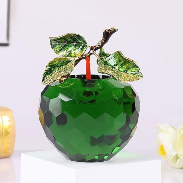 Crystal Apple Figurine – Elegant Decorative Showpiece & Paperweight - Image 9