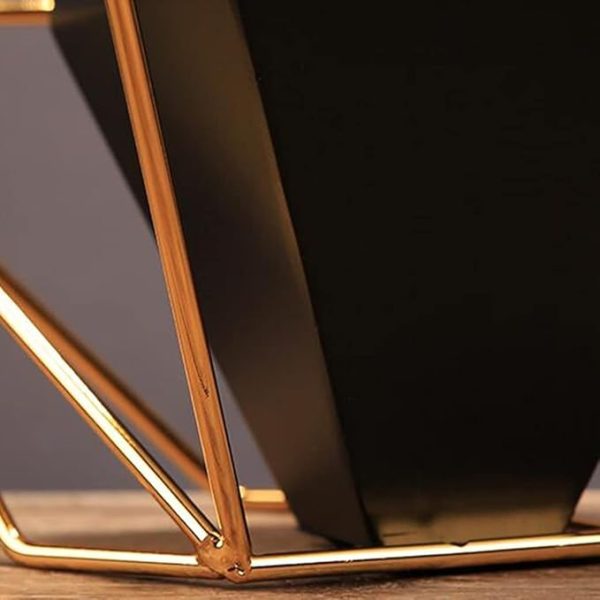 Santino Metal Table Vase – Black & Gold Geometric Design - Image 14