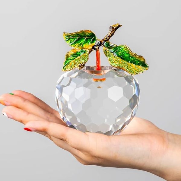 Crystal Apple Figurine – Elegant Decorative Showpiece & Paperweight - Image 10