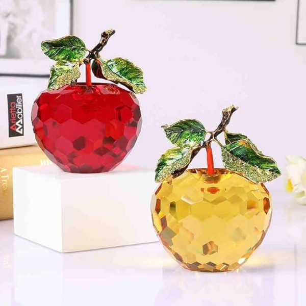 Crystal Apple Figurine – Elegant Decorative Showpiece & Paperweight - Image 11