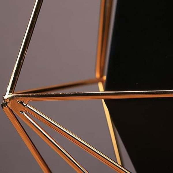 Santino Metal Table Vase – Black & Gold Geometric Design - Image 13