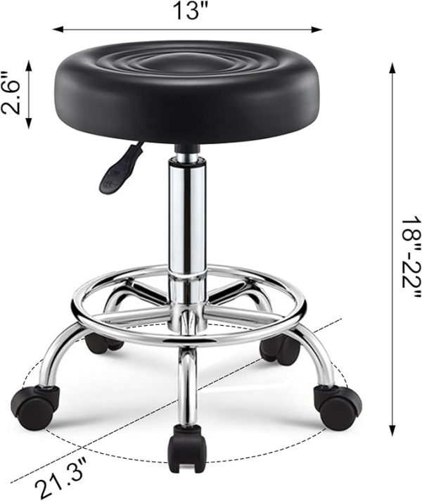 Adjustable Rolling Stool for Salon, Office & Medical Use - Swivel & Hydraulic Height - Image 13