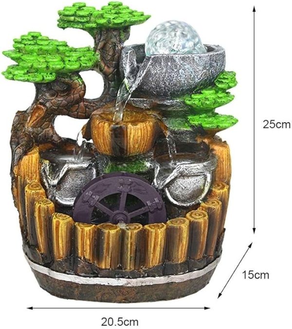 Luxury Resin Table Fountain with LED Light and Water Circulation Pump