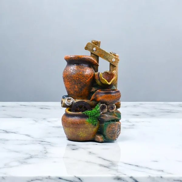 Luxury Indoor Table Fountain with LED Light & Water Flow – Resin Design - Image 4