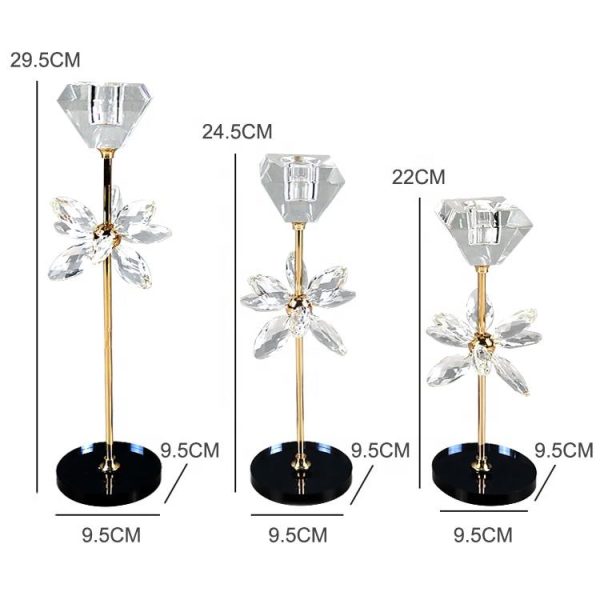 Elegant Crystal & Gold Candle Holders | Decorative T-Light Stands - Image 6