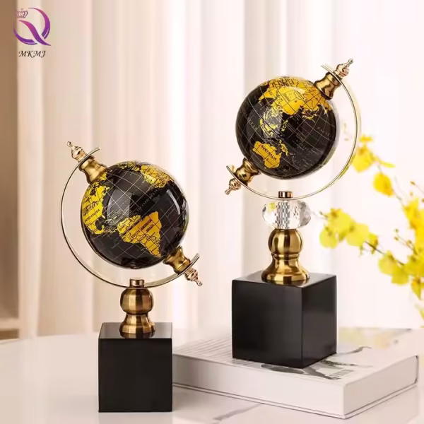 Luxury Decorative Globe with Marble Base – Artistic Tabletop Ornament - Image 9