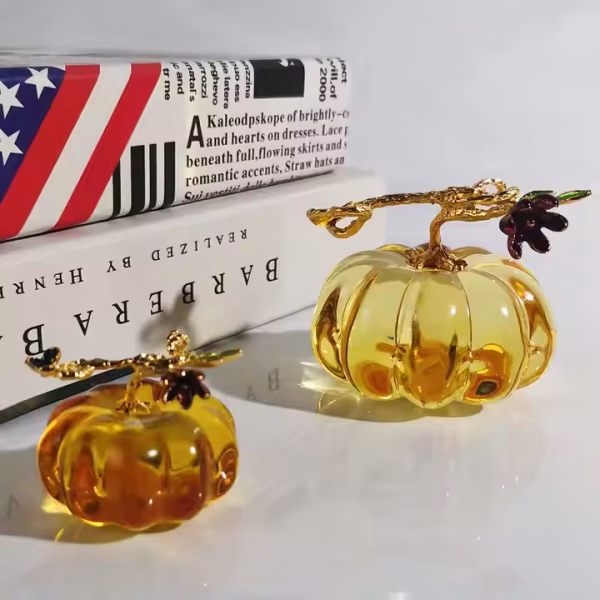 Crystal Pumpkin Ornament Showpiece – Artistic Multicolor Glass Decor - Image 7