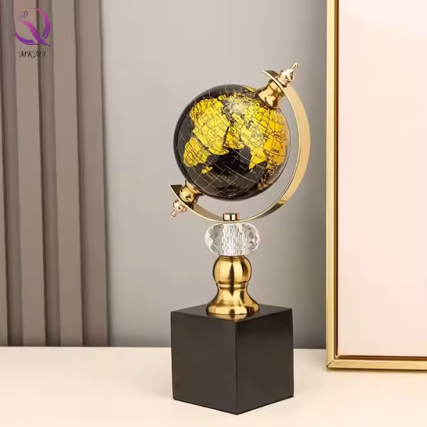 Luxury Decorative Globe with Marble Base – Artistic Tabletop Ornament - Image 8