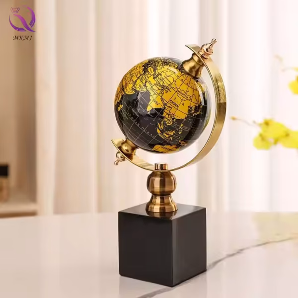 Luxury Decorative Globe with Marble Base – Artistic Tabletop Ornament - Image 7