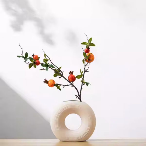 Nordic Donut Ceramic Flower Vase – Minimalist Round Home Decor - Image 3