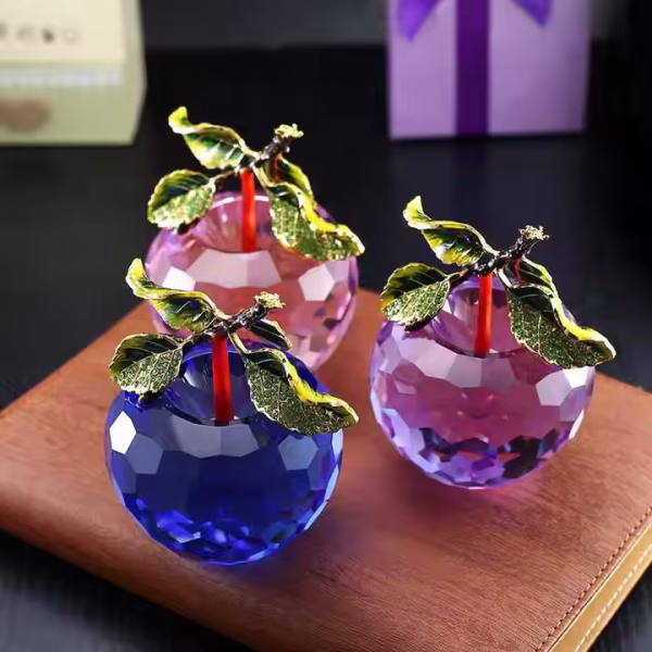 Crystal Apple Figurine – Elegant Decorative Showpiece & Paperweight - Image 20