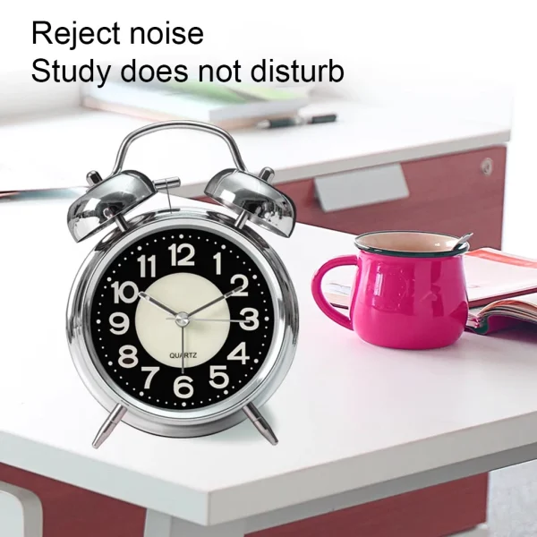 Vintage Twin Bell Alarm Clock – Retro Decorative Table Clock - Image 12