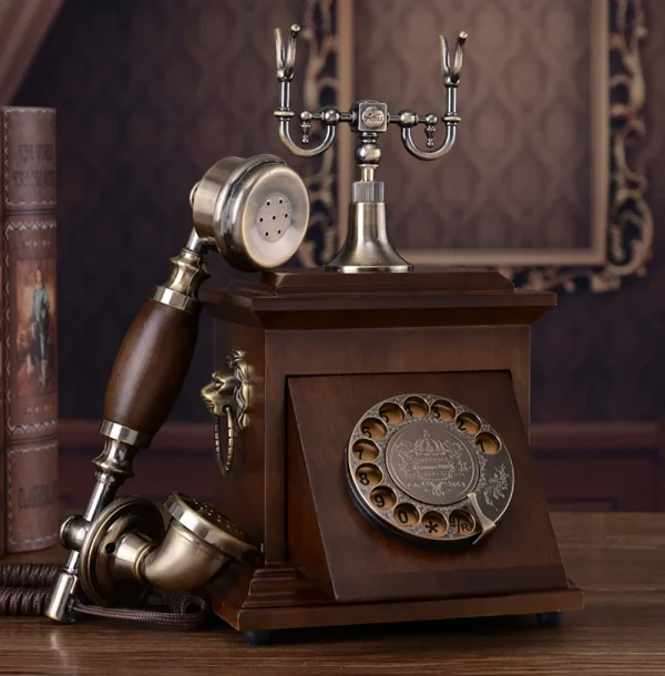 Vintage Rotary Dial Telephone – Wooden & Metal Decorative Corded Phone - Image 8