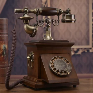 Vintage Rotary Dial Telephone with Wooden Base and Metal Receiver – Furnish Fantasy