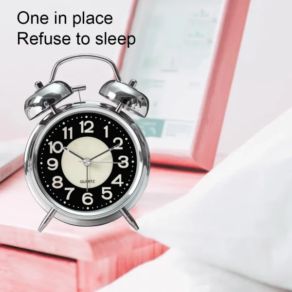 Vintage Twin Bell Alarm Clock – Retro Decorative Table Clock - Image 11
