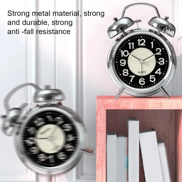 Vintage Twin Bell Alarm Clock – Retro Decorative Table Clock - Image 10