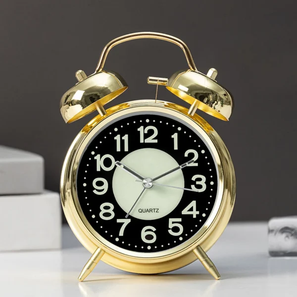 Vintage Twin Bell Alarm Clock – Retro Decorative Table Clock - Image 9