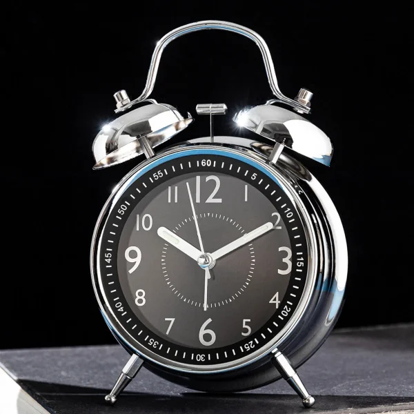 Vintage Twin Bell Alarm Clock – Retro Decorative Table Clock - Image 6