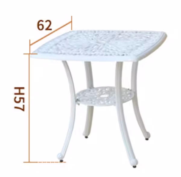 Luxury Garden Square Table – Cast Aluminum Outdoor Dining Table - Image 2